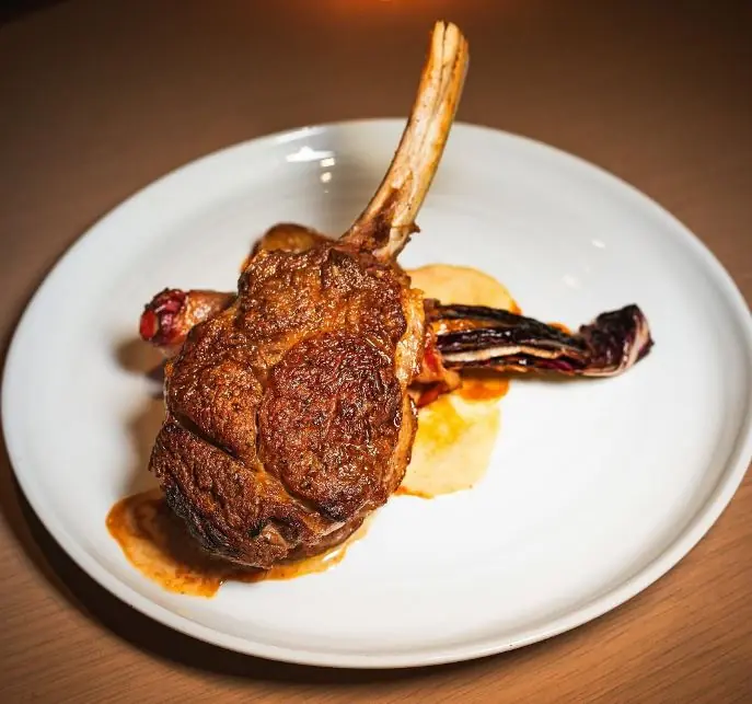 Tomahawk steak dinner cooked by a private chef in Beverly Hills